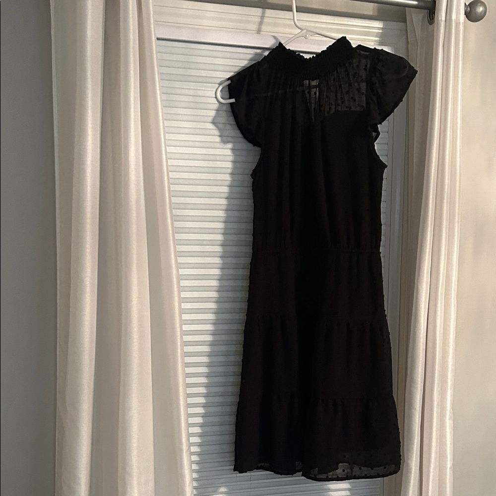 Monteau Elegant Black Ruffle Mini Dress